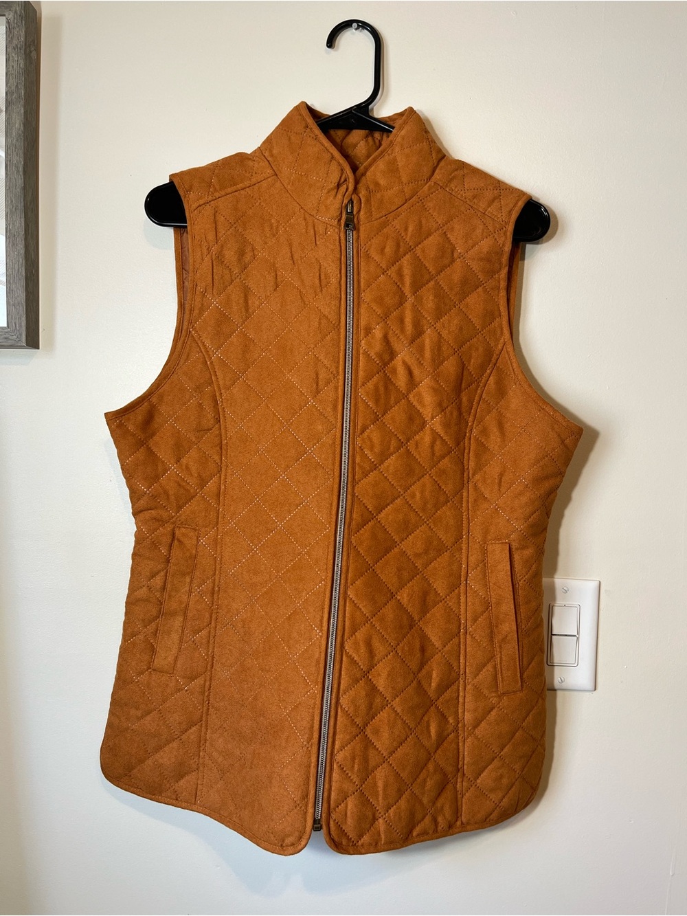 Ruby Rd. Quilted Sleeveless Zip Vest - Rust Brown